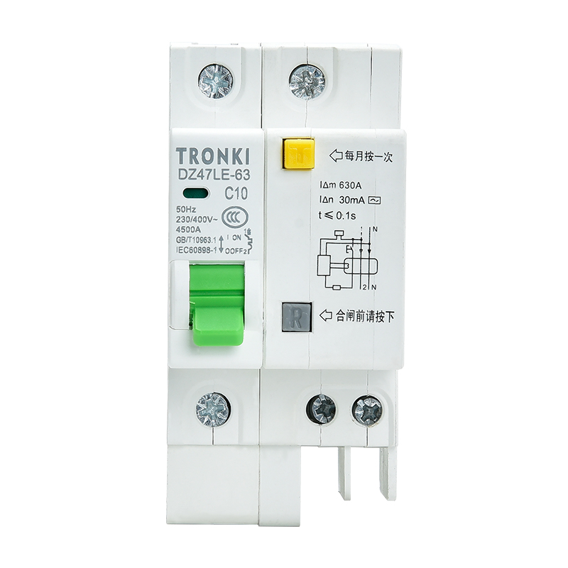 DZ47-63LE 1/2/3/4P C10 C20 C25 C32 C40 C63 Residual Current Circuit Breaker With Over-Current Protection (RCBO)