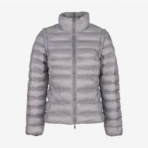 Women’s 2-in-1 Puffer Vest Jacket – Grey