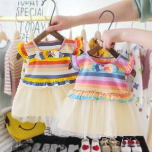 Little Girls  Sleeveless  Casual Birthday Dress with Tutu Skirt