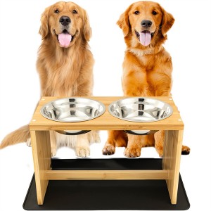 100% Original Factory Adjustable Elevated Dog Bowls - Elevated Feeding Station Dog Bowl Stand with 2 Bowls and a Nonslip Pad – TTG