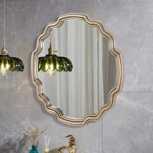 Wall mirror Irregular circle French Pu Decorative Mirror Factories