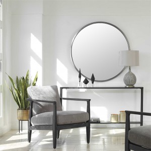 Large Round Wall Mirror with Metal Frame – Hot Sale Shape, Factory Wholesale