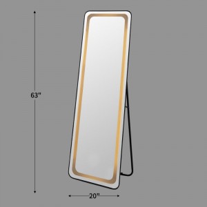 Rectangular aluminum frame LED floor mirror Special-Shaped Metal Floor Mirror Supplier