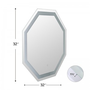 Wholesale Customized Octagonal Touch Lighting Bathroom Intelligent Led Mirror  Frameless