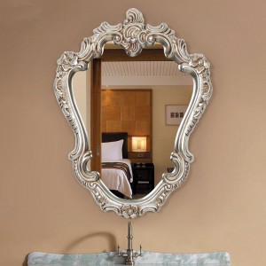 French Rectangular Pu Decorative Mirror Factory  Antique wall mirror