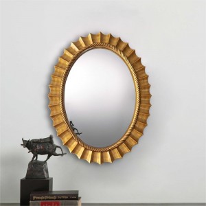 Circle Pu Decorative Mirror Suppliers round bathroom Framed mirror