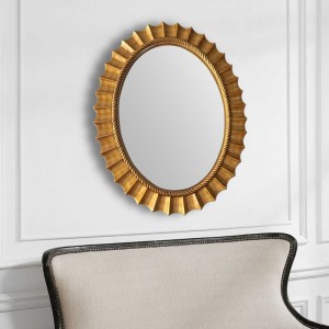 Circle Pu Decorative Mirror Suppliers round bathroom Framed mirror
