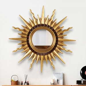Decorative mirror in the shape of the sun irregular Pu Decorative Mirror Manufacturer