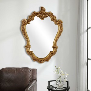 French Rectangular Pu Decorative Mirror Factory  Antique wall mirror