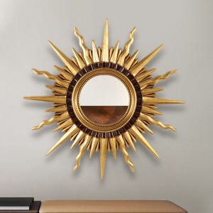Decorative mirror in the shape of the sun irregular Pu Decorative Mirror Manufacturer