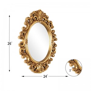 Luxury classical French OEM Pu Decorative Mirror Antique wall mirror