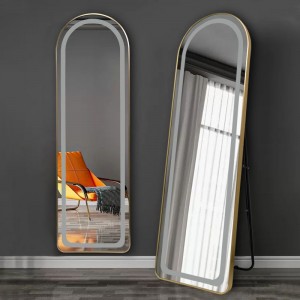 OEM Special-Shaped Metal Decorative Mirror LED smart full body mirror aluminum frame
