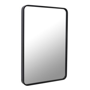Rectangular square tube rounded corner bathroom mirror