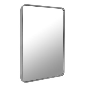 Rectangular square tube rounded corner bathroom mirror