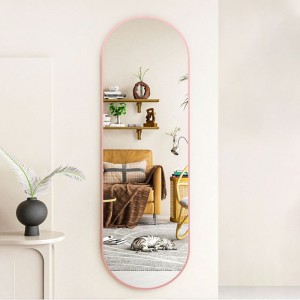Runway shape Aluminum frame mirror oval ODM Shaped Mirror home decor dressing wall mirror without back panel