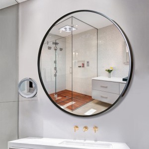 Circular aluminum frame mirror with backplate high-quality hot selling mirror