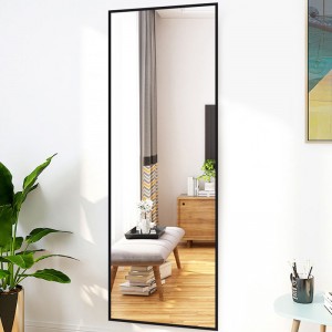 HD rectangular right angle aluminum alloy mirror with back panel and full length mirror manufacturing factory