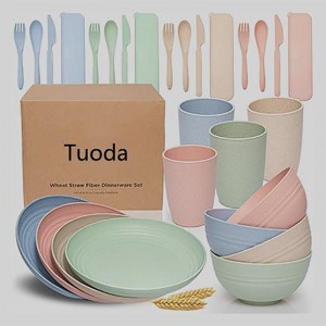 Factory Cheap Hot Wheat Straw Mugs - Wheat straw biodegradable dinnerware set – Tuoda