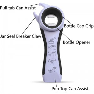 5 in 1 Multi Function Can Opener Bottle Opener Kit with Silicone Handle