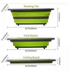 Multi-function Collapsible cutting board Dish Tub