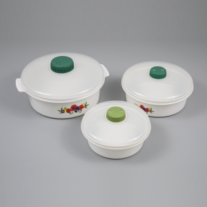 Round microwave cookware storage bowl set