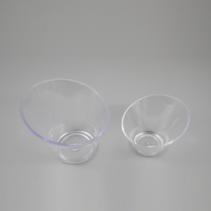Crystal Clear Angled Plastic Bowls Round Medium Serving Bowl, Elegant for Party’s, Snack, or Salad Bowl