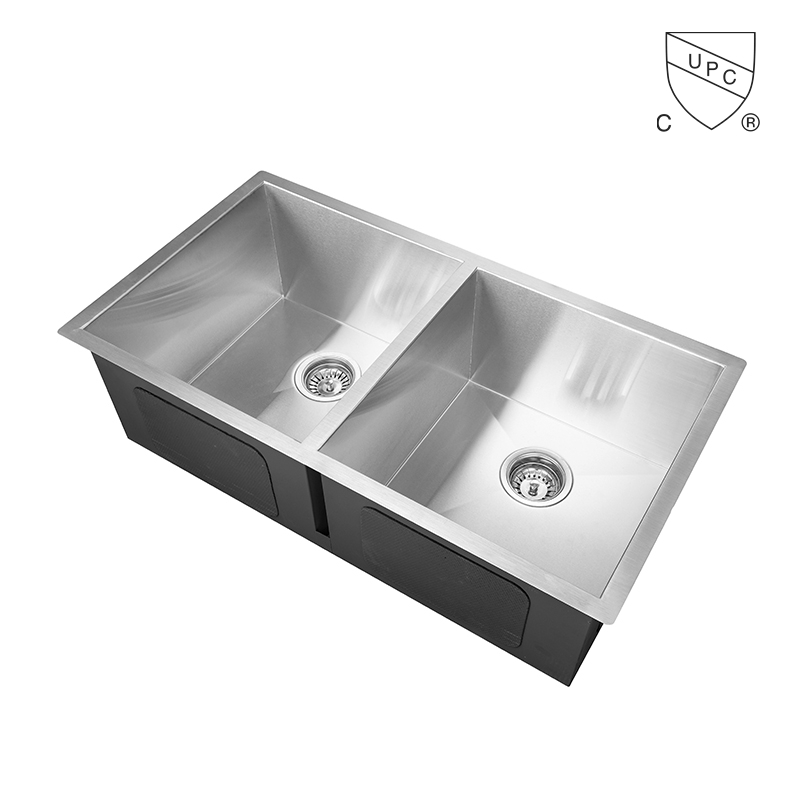 Handmade SUS304/316 Stainless Steel Double Bowl cUPC  Kitchen Sink for Project and Home Use
