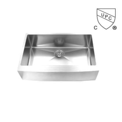 30″ Apron Front 16 Gauge Stainless Steel Single Bowl Kitchen Sink Curved Front 30-inch x 21-inch farmhouse sink cUPC approved Featured Image