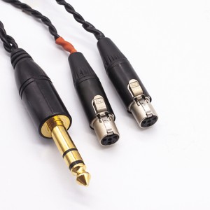 Kábel slúchadiel, audio kábel, 6,35 mm až XLR 3P samica, medený drôt
