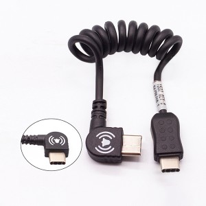 MINI USB To Type C With Light Cable & MINI USB Both End Spring Cable