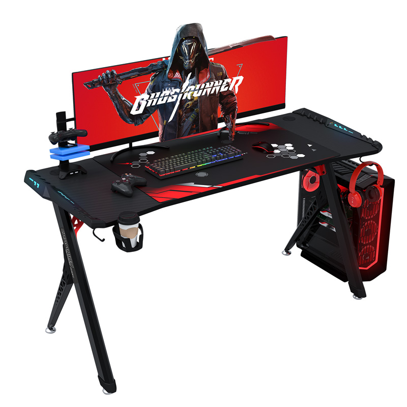 140cm gaming desk with R shape decorate legs and touch RGB switch model ZH 140cm (1)