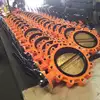 DN600-1200 worm Large size gear cast iron flange butterfly valve