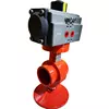 Pneumatic actuator operated DN50 Grooved end butterfly valve in Ductile iron Grooved valve