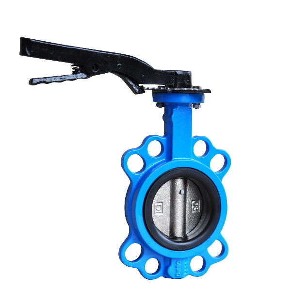 Soft Rubber Lined Butterfly Valve 4 inch Cast Ductile Iron QT450 Body Handle Wafer Butterfly Valve
