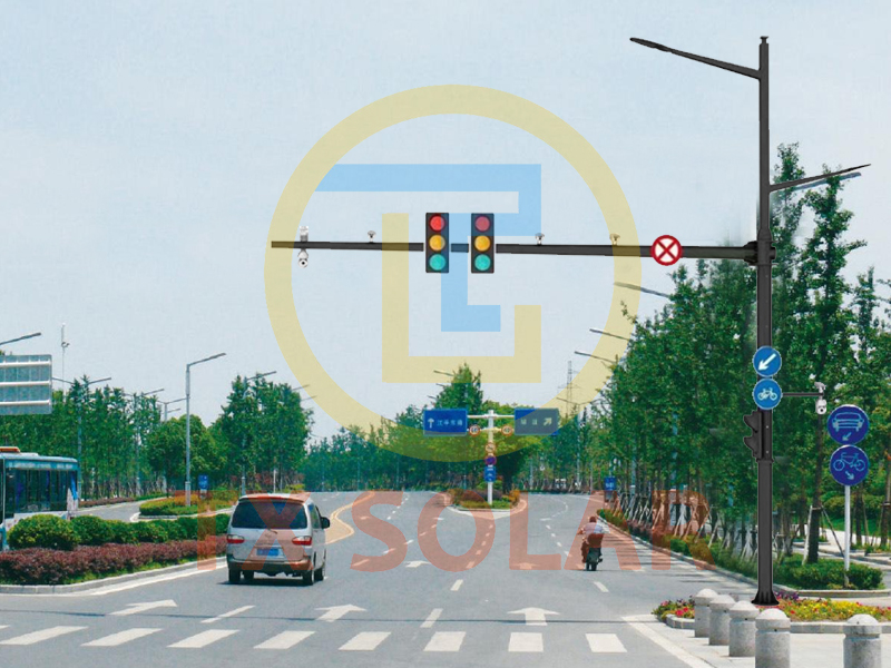Diameter ng isang octagonal traffic signal poste