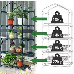 4-Tier Mini Grow House Outdoor or Backyard Easy Assembly Portable Greenhouse, Translucent