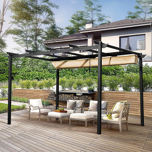 3x3x2.34m Customized Hot Sale Outdoor Luxury Aluminum & Steel Garden Pergola