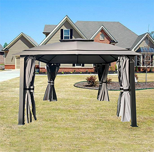 Soft Top Double Roof Outdoor Gazebos For Patio