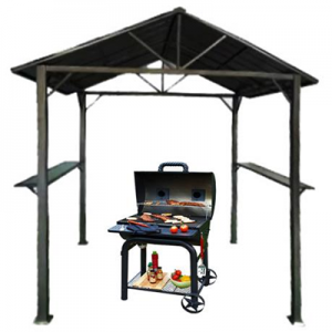 Outdoor Garden Steel Aluminum Metal Barbecue BBQ Canopy Gazebo Tent Solid Grill Gazebo