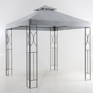 Steel Outdoor Patio/Gazebo/Garden Canopy with Removable Mesh Curtains,Double Tier Roof