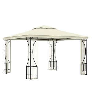 10×10 Ft Patio Gazebo, Outdoor Steel Gazebo with Water-Resistant Canopy, Patio Sun Pavilion Shelter with 100 Square Feet of Shade for Garden, Backyard, Deck