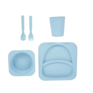 Reusable Kids Dinnerware Set with Bowl Fork Cup Spoon Plate Children Feeding Dishes
