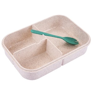 Wholesale BPA Free Food Container Natural Healthy Bento Wheat Fiber Lunch Box