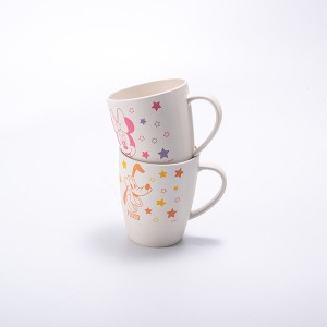 Customized bamboo fiber cups wholesale decal printing coffee mug cup with logo and handle