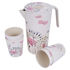 Factory Hot selling Reusable Bamboo Water Jug Kitchenware Pitcher Set