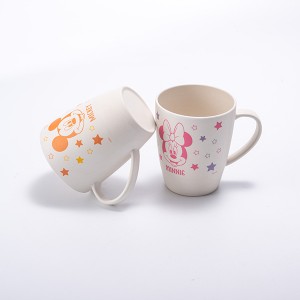 Customized bamboo fiber cups wholesale decal printing coffee mug cup with logo and handle