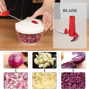 Manual Food Chopper Vegetable Chopper, Hand Pull Mincer Blender Mixer for Vegetable Fruits Nuts Onions Durable BPA Free Food Safe Material