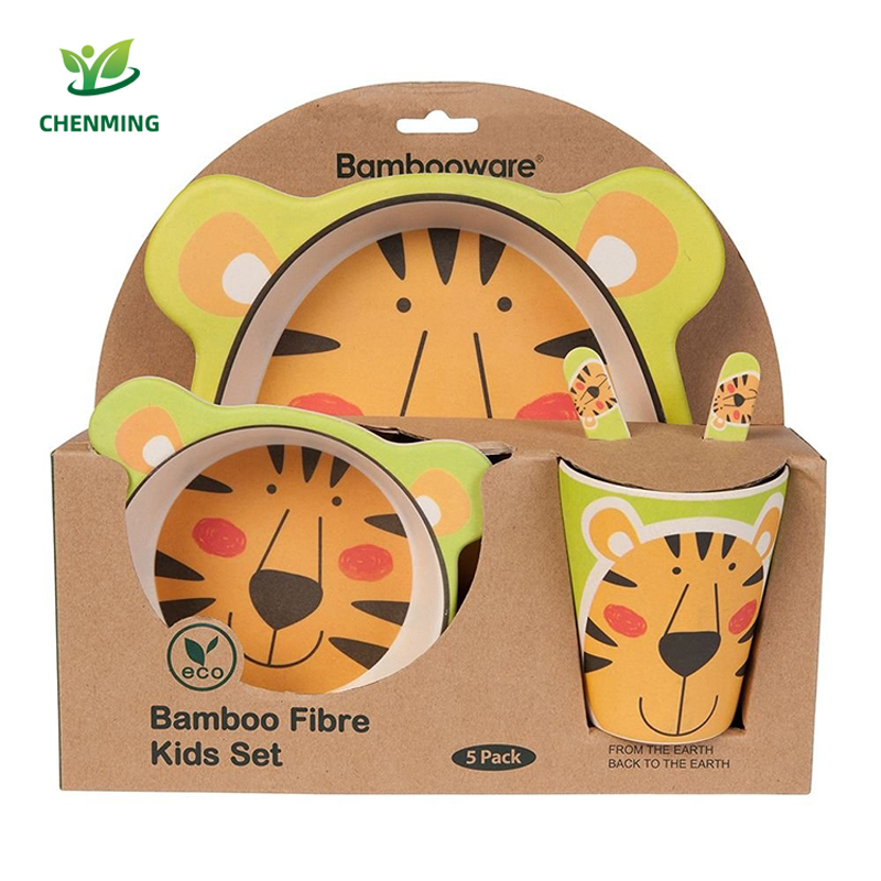 Natural-Organic-Bamboo-Fibers-Children's-Tableware-Kids-Feeding-Bambus-Tableware-Cutlery-Plates-Bowls1