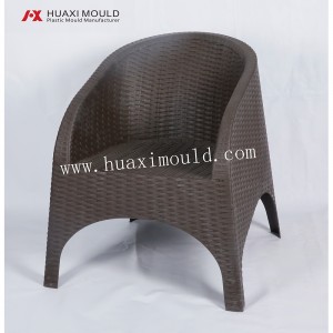 Plastic one piece injection stackable outdoor rattan sofa mould