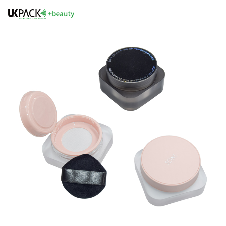 Empty Makeup Loose Powder Container with Puff - UKPACK